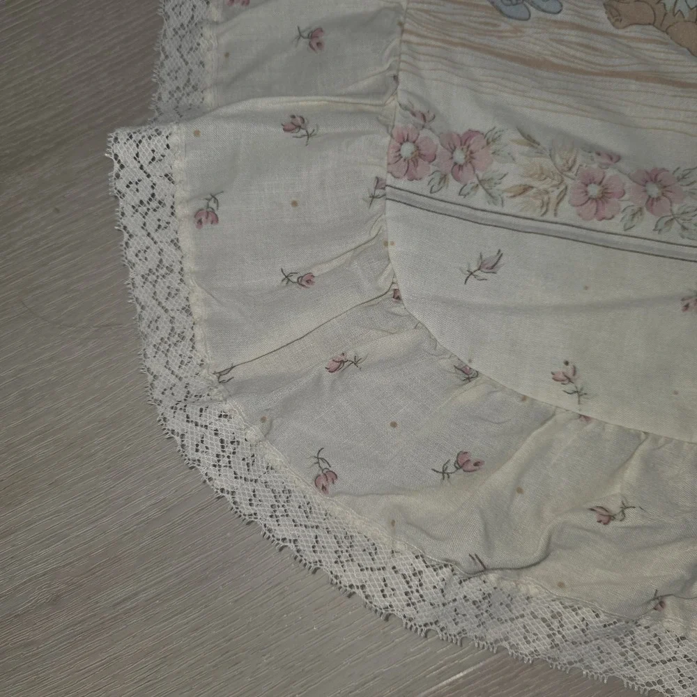 Vtg Jcpenney Victorian Doll Pattern Curtain Set / Pillowcase / Bed Skirt  Set